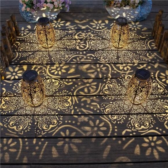 2Pack Owl Solar Outdoor Lanterns Waterproof,Large Decorative Garden Solar Lights - Picture 6 of 7